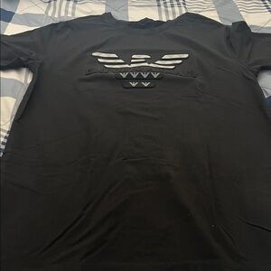 Men's Black Tee with Gray Logo